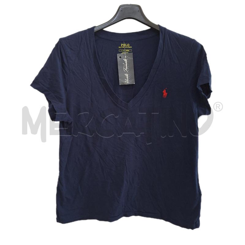 T SHIRT DONNA POLO RALPH LAUREN BLU ROSSO | Mercatino dell'Usato Ottaviano 1