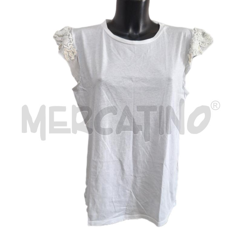 T SHIRT DONNA TWINSET BIANCO MANICA APPLICAZIONI | Mercatino dell'Usato Ottaviano 1