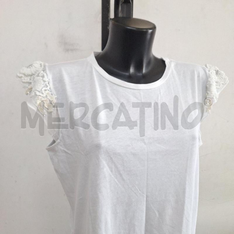 T SHIRT DONNA TWINSET BIANCO MANICA APPLICAZIONI | Mercatino dell'Usato Ottaviano 2