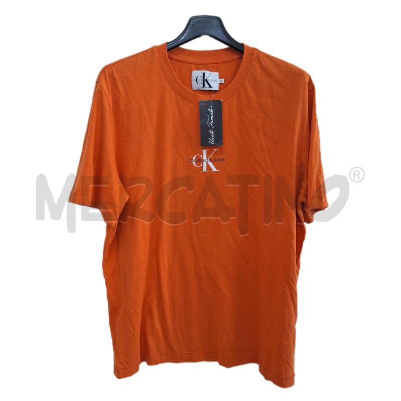 T SHIRT UOMO CALVIN KLEIN JEANS ARANCIONE | Mercatino dell'Usato Ottaviano 1