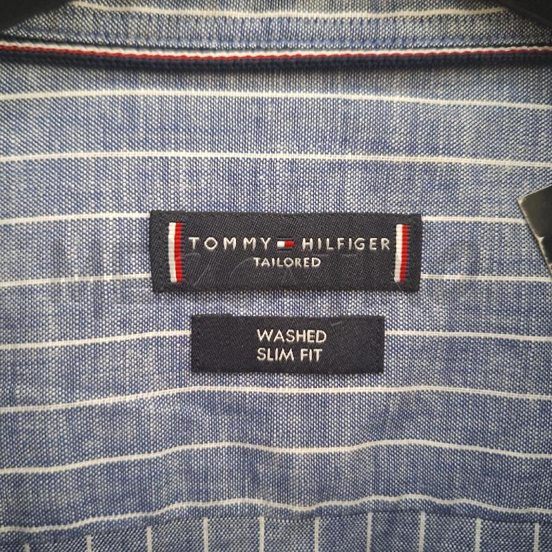 T SHIRT UOMO TOMMY HILFIGER TAILORED RIGHE BIANCO | Mercatino dell'Usato Ottaviano 2