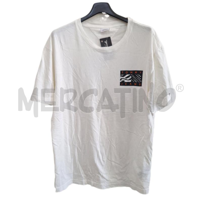 T SHIRT UOMO TOMMY JEANS BIANCO  | Mercatino dell'Usato Ottaviano 1