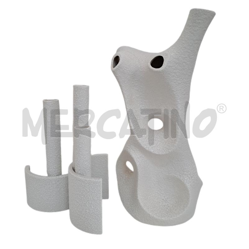 VASO PZ. 2 SGRAFO MODERN KORALL VINTAGE BIANCO  | Mercatino dell'Usato Ottaviano 3