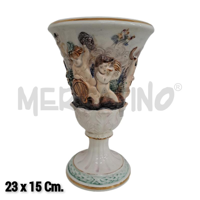VASO R. CAPODIMONTE RILIEVO PUTTI VINTAGE  | Mercatino dell'Usato Ottaviano 1