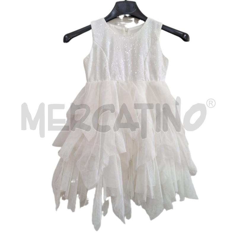 VESTITO BAMBINA MISS IMAGE PAILLETTES BIANCO EVENT | Mercatino dell'Usato Ottaviano 1