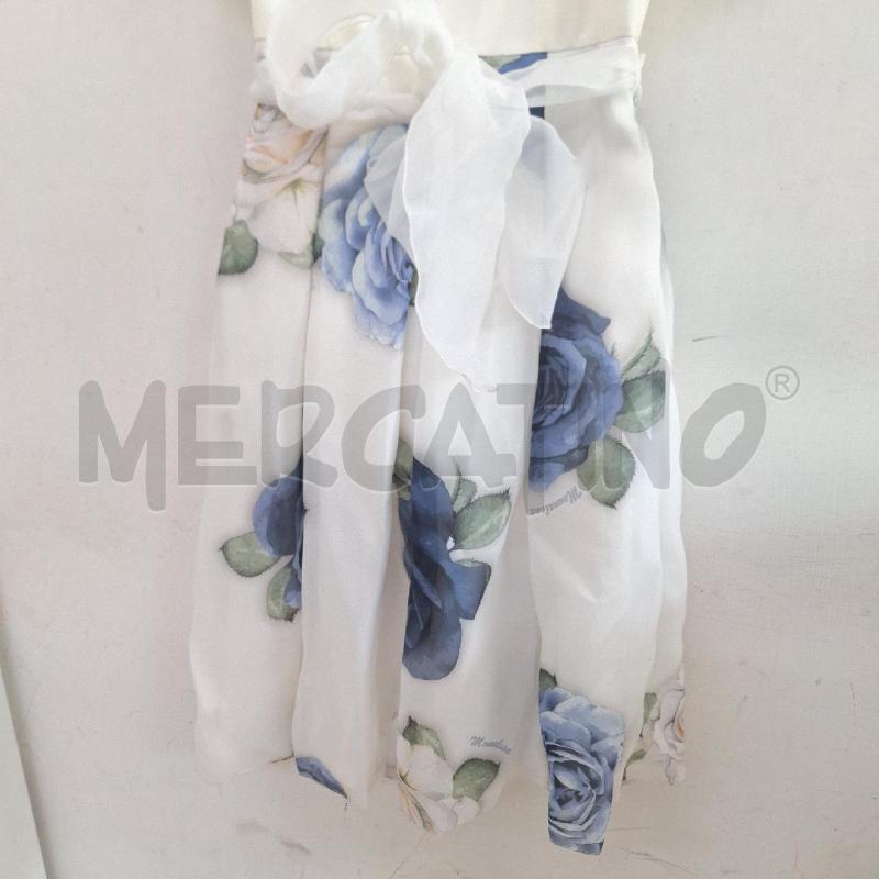 VESTITO BAMBINA MONNALISA BIANCO FIORI BLU  | Mercatino dell'Usato Ottaviano 3