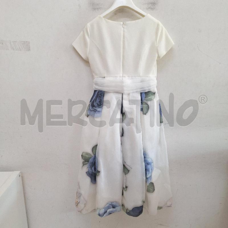 VESTITO BAMBINA MONNALISA BIANCO FIORI BLU  | Mercatino dell'Usato Ottaviano 4