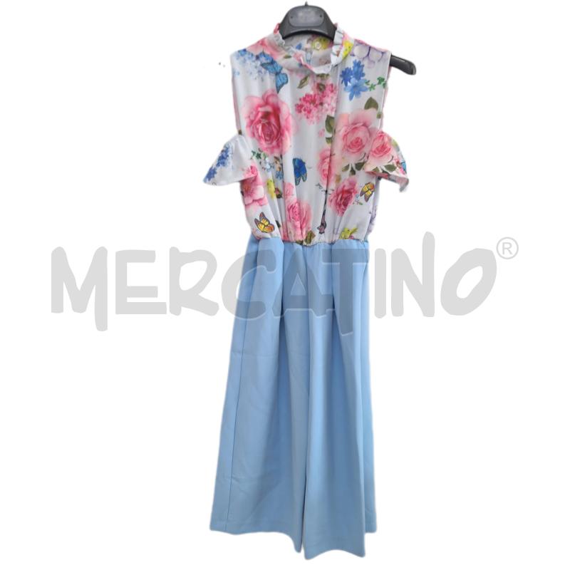 VESTITO BAMBINA SARAH CHOLE TUTA NUOVO CELESTE FIORI | Mercatino dell'Usato Ottaviano 1