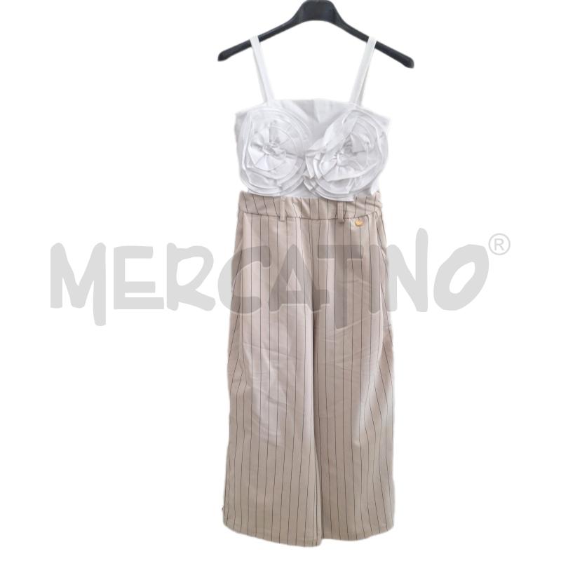 VESTITO BAMBINA TUTA SARAH CHOLE BIANCO BEIGE RIGA NUOVO | Mercatino dell'Usato Ottaviano 1