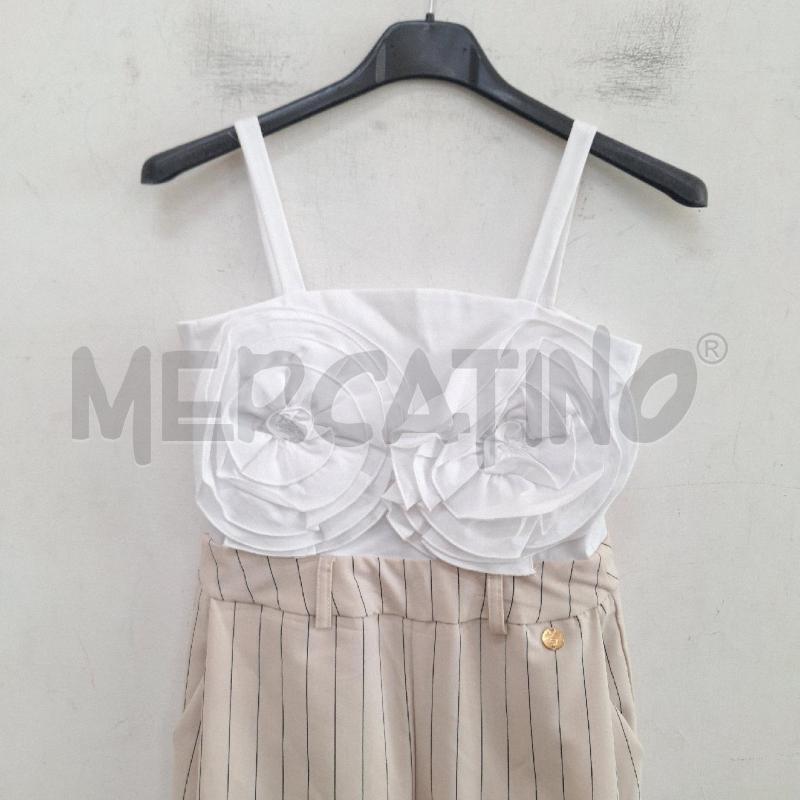 VESTITO BAMBINA TUTA SARAH CHOLE BIANCO BEIGE RIGA NUOVO | Mercatino dell'Usato Ottaviano 2