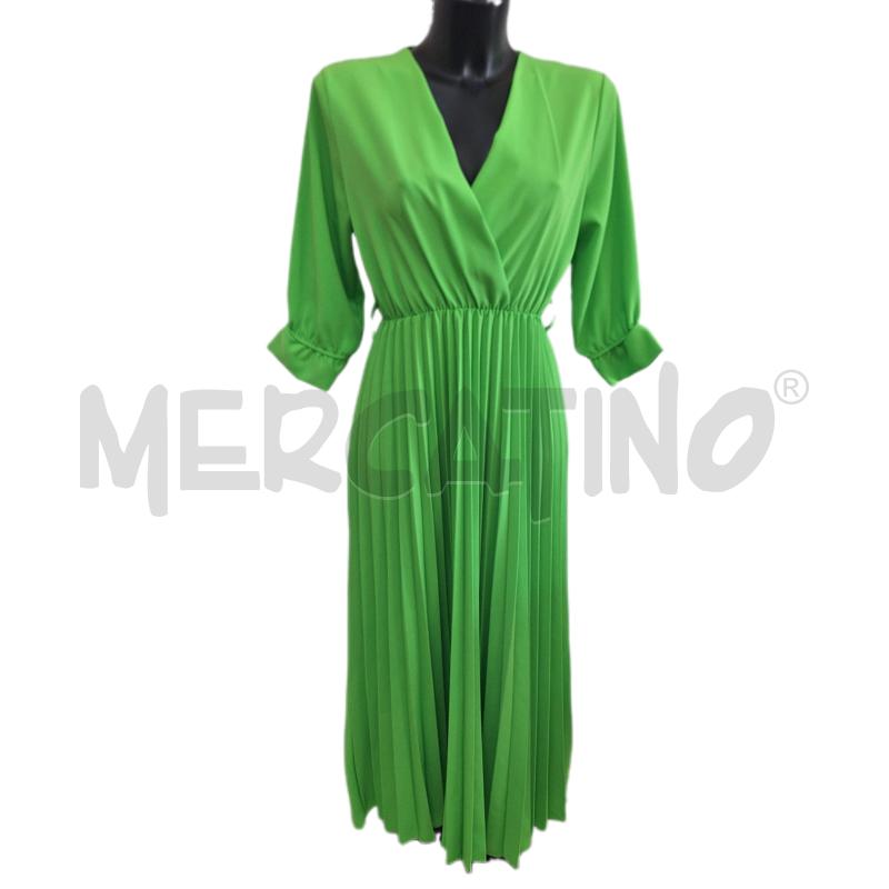 VESTITO DONNA ADORA VERDE PLISSE VERDE | Mercatino dell'Usato Ottaviano 1