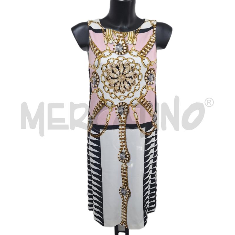 VESTITO DONNA ANNA RACHELE TUBINO NERO ROSA FANTASIA | Mercatino dell'Usato Ottaviano 1
