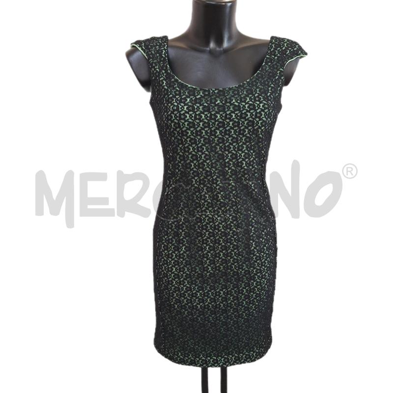 VESTITO DONNA ANTONELLA RANIERI VERDE NERO MERLETTO | Mercatino dell'Usato Ottaviano 1