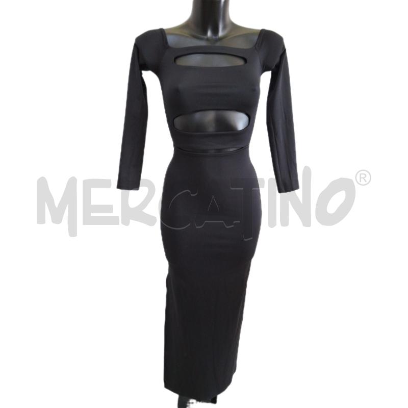 VESTITO DONNA BERSHKA NERO NUOVO LUNGO APERTURE | Mercatino dell'Usato Ottaviano 1