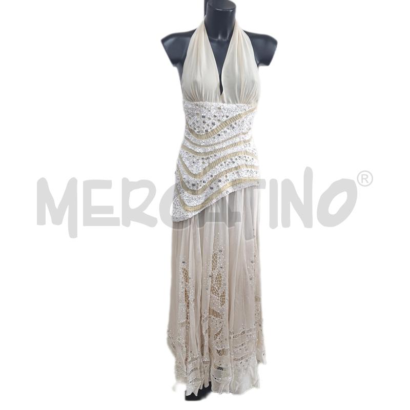 VESTITO DONNA BL. BIANCO BEIGE ECRU APPLICAZIONI | Mercatino dell'Usato Ottaviano 1