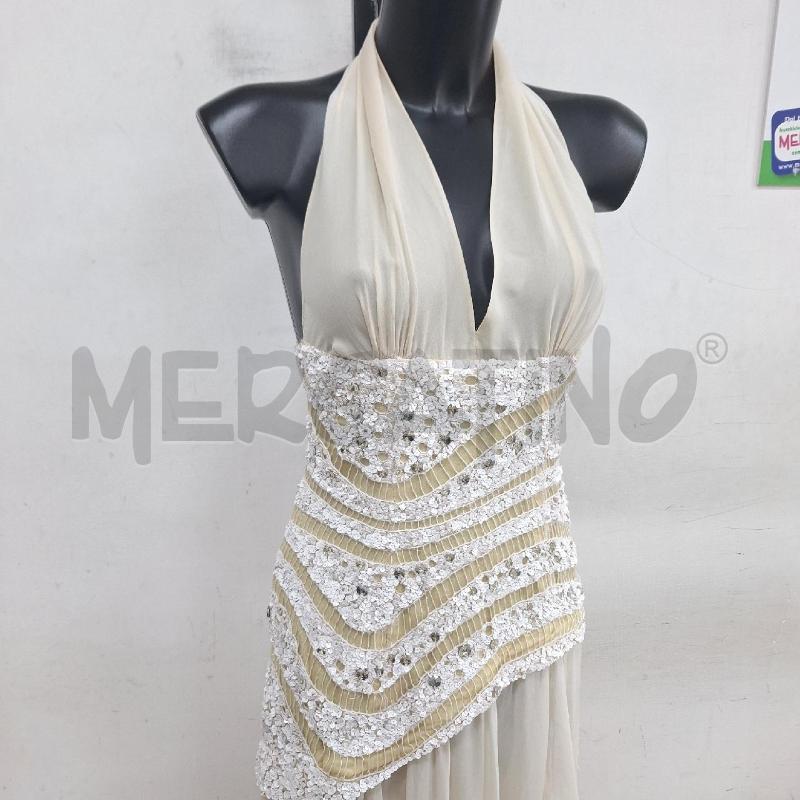 VESTITO DONNA BL. BIANCO BEIGE ECRU APPLICAZIONI | Mercatino dell'Usato Ottaviano 2