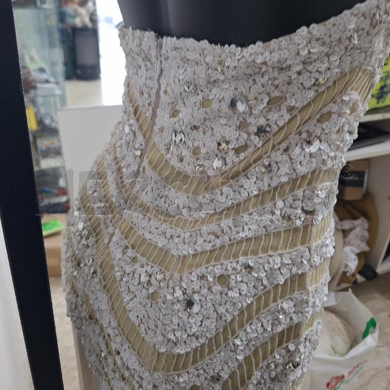 VESTITO DONNA BL. BIANCO BEIGE ECRU APPLICAZIONI | Mercatino dell'Usato Ottaviano 5