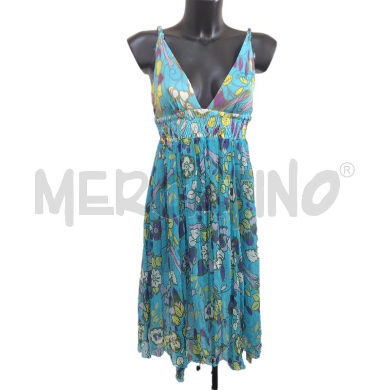 VESTITO DONNA BLUGIRL FOLIES CELESTE FIORI | Mercatino dell'Usato Ottaviano 1
