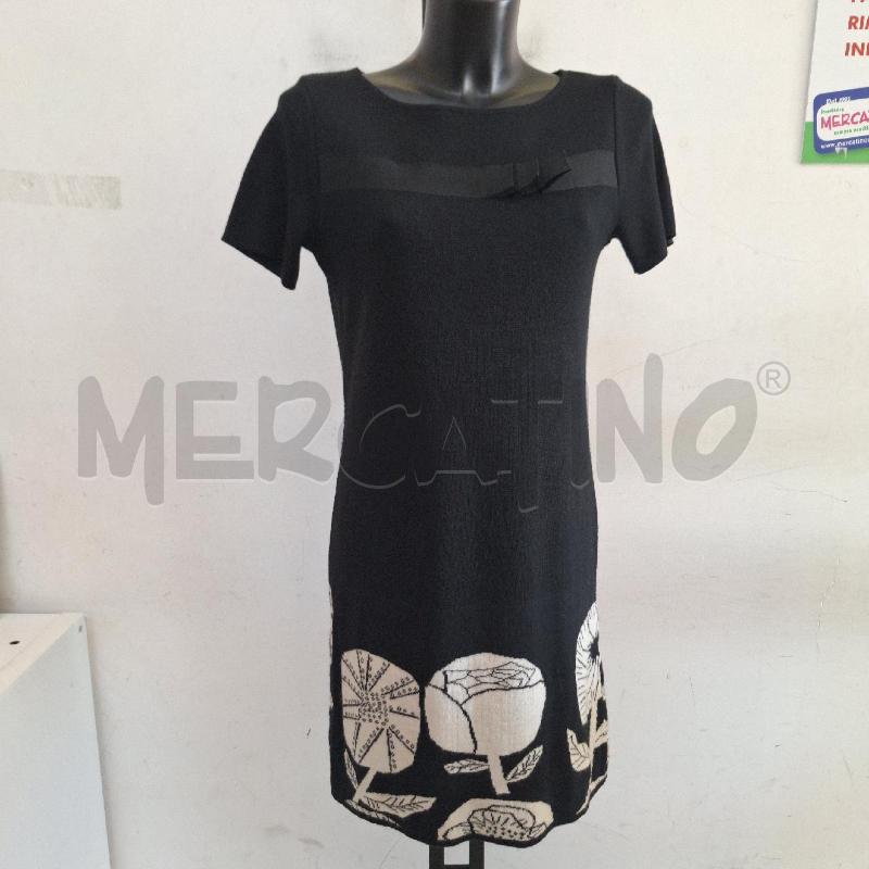 VESTITO DONNA CAMOMILLA NERO FIORI BIANCO | Mercatino dell'Usato Ottaviano 1