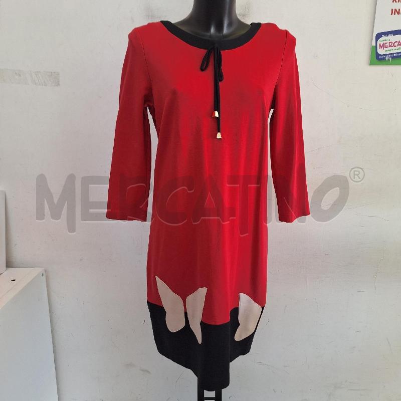 VESTITO DONNA CAMOMILLA ROSSO NERO FARFALLE | Mercatino dell'Usato Ottaviano 1