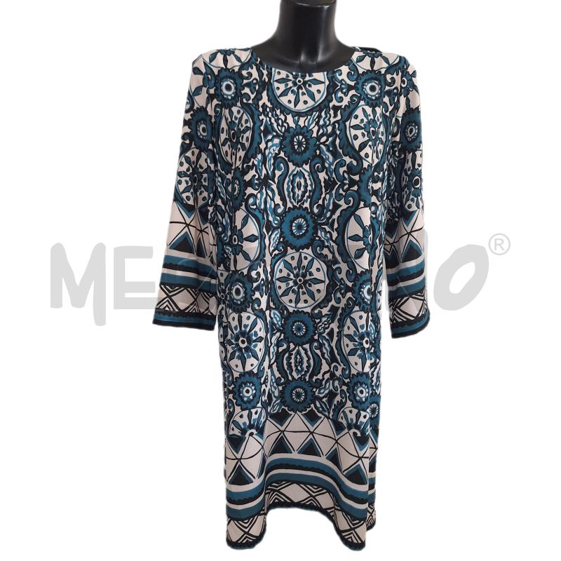 VESTITO DONNA CARLA FERRONI VERDE FANTASIA NERO | Mercatino dell'Usato Ottaviano 1