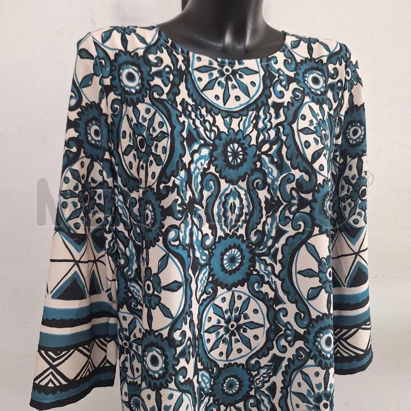 VESTITO DONNA CARLA FERRONI VERDE FANTASIA NERO | Mercatino dell'Usato Ottaviano 2