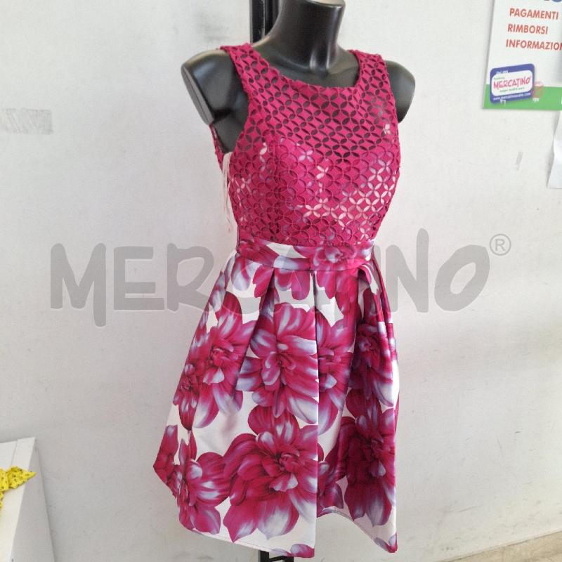 VESTITO DONNA CHARMS BIANCO FIORI FUCSIA | Mercatino dell'Usato Ottaviano 2