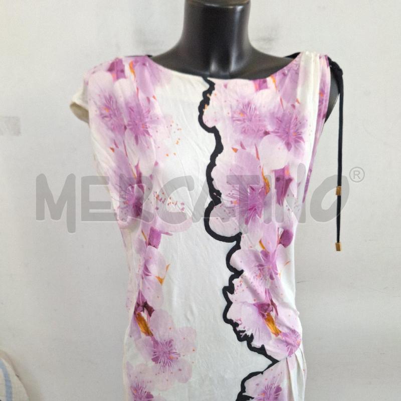 VESTITO DONNA CLASS CAVALLI BIANCO NERO FIORI LILLA | Mercatino dell'Usato Ottaviano 2