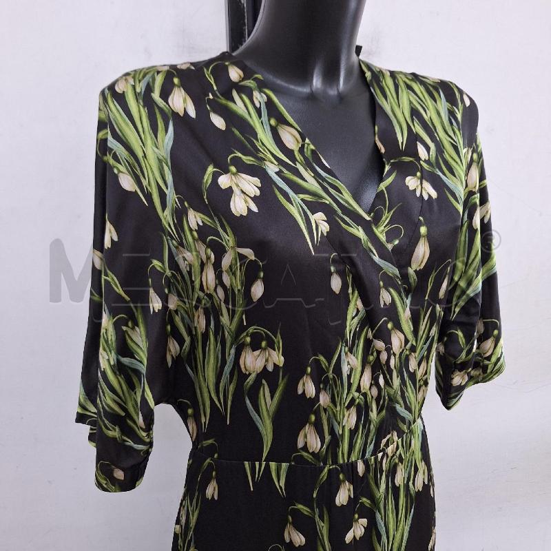 VESTITO DONNA CLIPS NERO VERDE FOGLIE | Mercatino dell'Usato Ottaviano 2