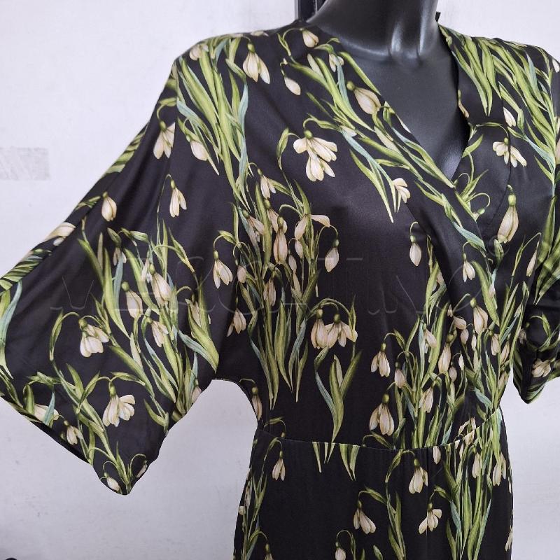 VESTITO DONNA CLIPS NERO VERDE FOGLIE | Mercatino dell'Usato Ottaviano 3