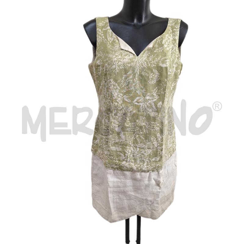 VESTITO DONNA CRISTYN VERDE BIANCO | Mercatino dell'Usato Ottaviano 1