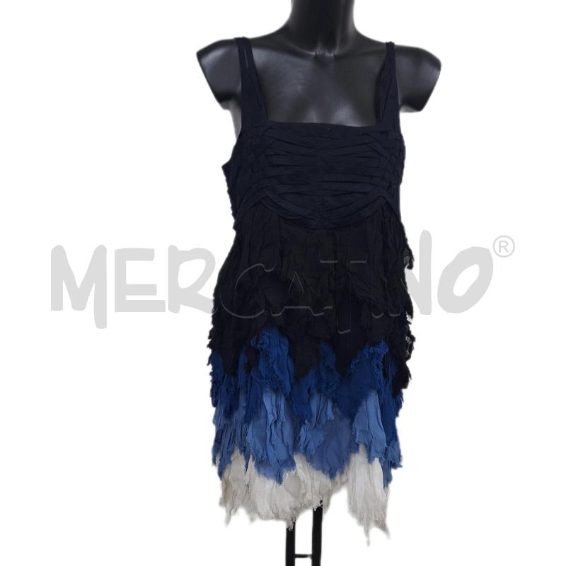 VESTITO DONNA DESIGUAL NERO BIANCO BLU | Mercatino dell'Usato Ottaviano 1