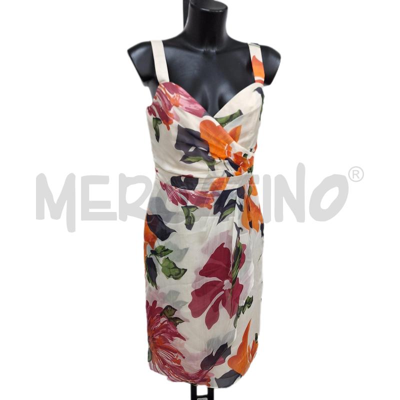 VESTITO DONNA DIANA GALLESI BEIGE FIORI ARANCIONE NUOVO | Mercatino dell'Usato Ottaviano 1