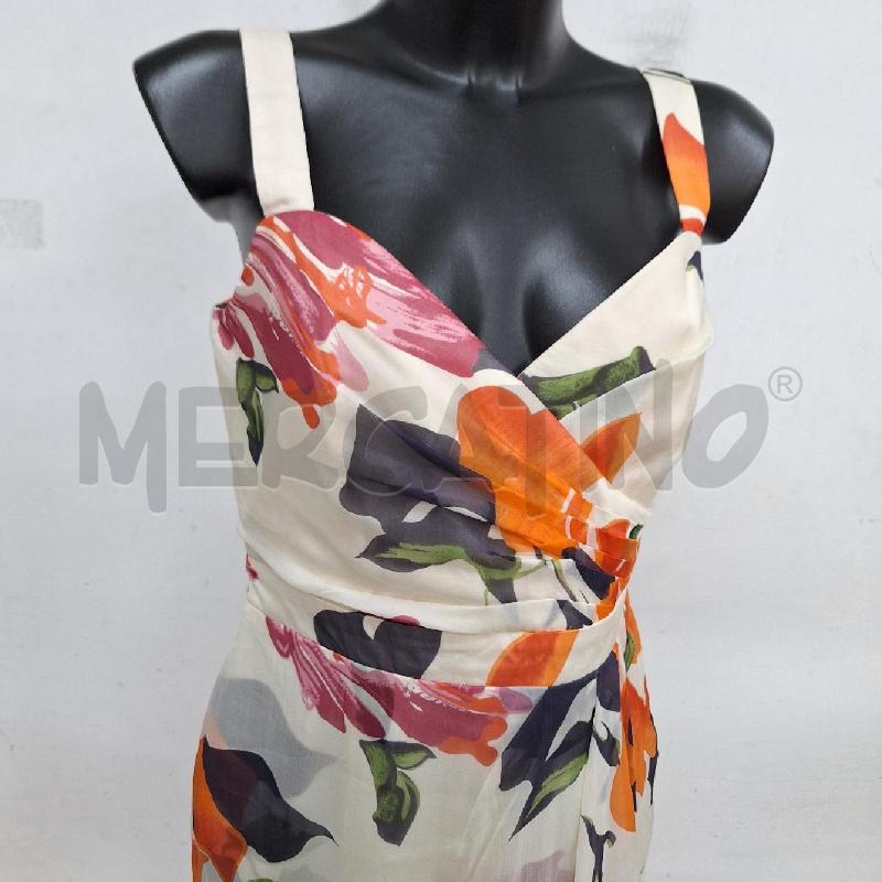 VESTITO DONNA DIANA GALLESI BEIGE FIORI ARANCIONE NUOVO | Mercatino dell'Usato Ottaviano 2