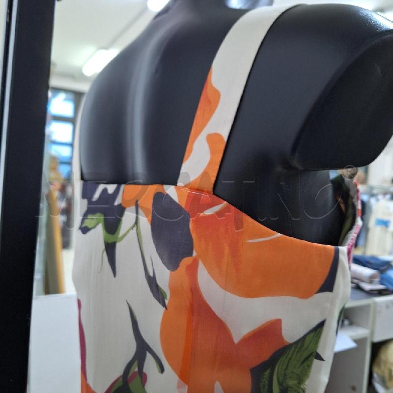 VESTITO DONNA DIANA GALLESI BEIGE FIORI ARANCIONE NUOVO | Mercatino dell'Usato Ottaviano 3