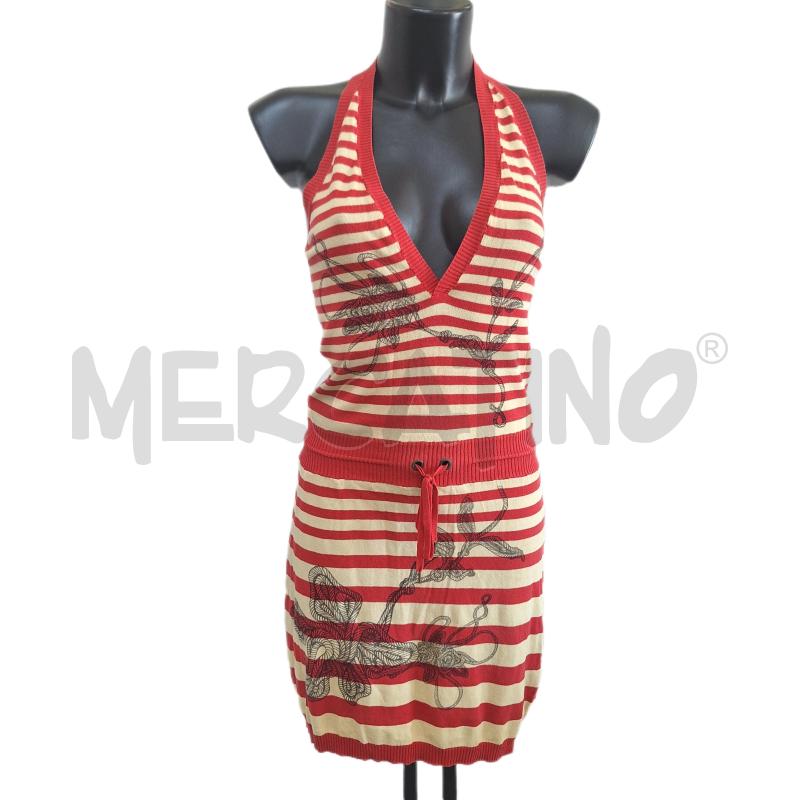VESTITO DONNA DIESEL ROSSO BEIGE RIGHE | Mercatino dell'Usato Ottaviano 1