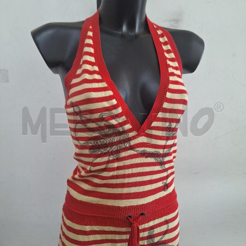 VESTITO DONNA DIESEL ROSSO BEIGE RIGHE | Mercatino dell'Usato Ottaviano 2