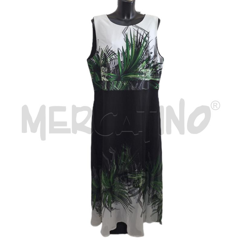 VESTITO DONNA DONNAGI BIANCO VERDE NERO | Mercatino dell'Usato Ottaviano 1