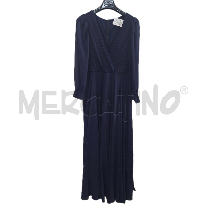 VESTITO DONNA ELEGANTE BLU DRAPPEGGIO LUNGO | Mercatino dell'Usato Ottaviano 1