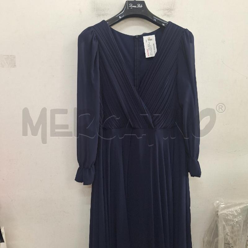 VESTITO DONNA ELEGANTE BLU DRAPPEGGIO LUNGO | Mercatino dell'Usato Ottaviano 3