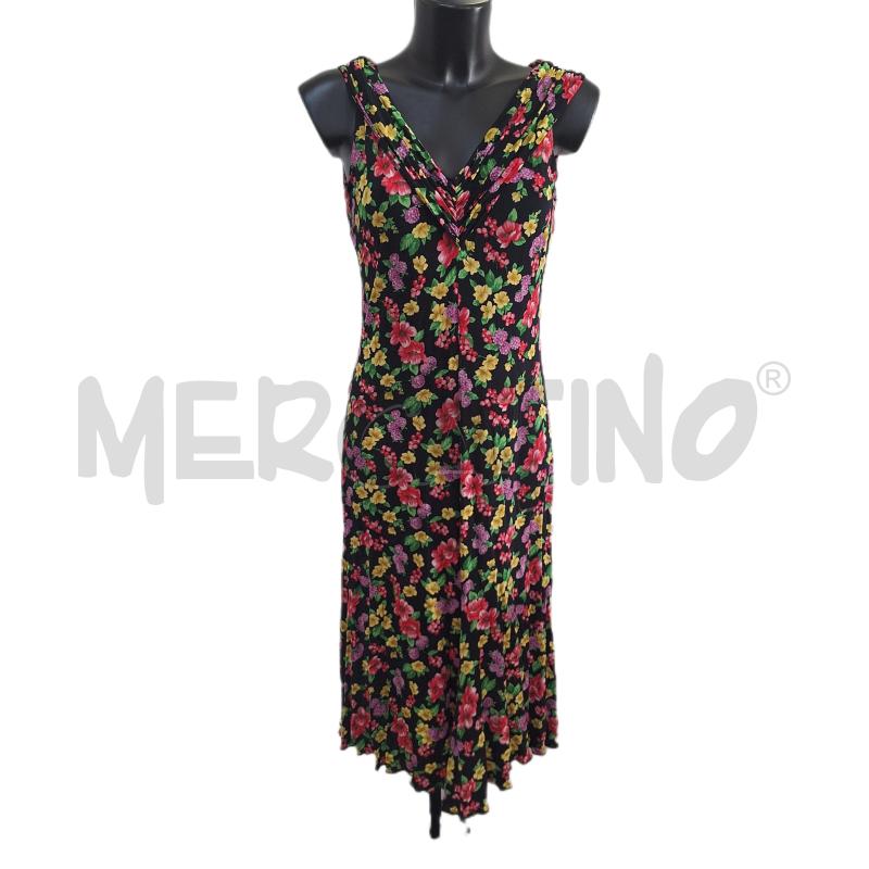 VESTITO DONNA ELSA ZANNELLA NERO FIORI LUNGO | Mercatino dell'Usato Ottaviano 1