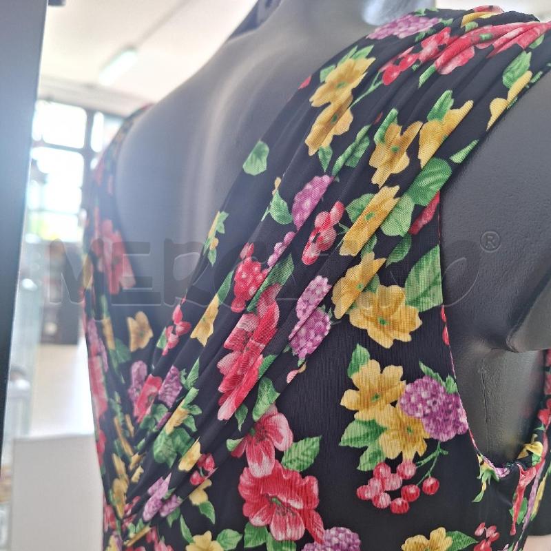 VESTITO DONNA ELSA ZANNELLA NERO FIORI LUNGO | Mercatino dell'Usato Ottaviano 3