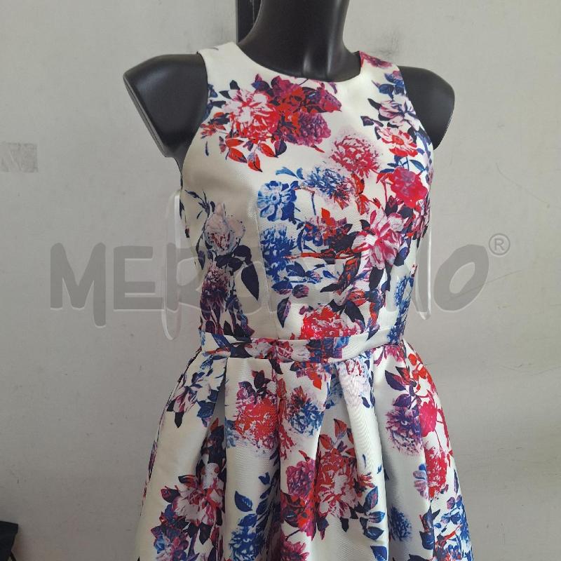 VESTITO DONNA FOREVER UNIQUE BIANCO FIORI BLU | Mercatino dell'Usato Ottaviano 2