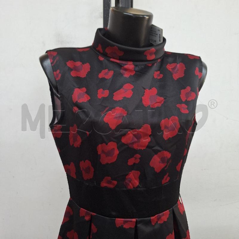 VESTITO DONNA FORNARINA NERO ROSSO FIORI | Mercatino dell'Usato Ottaviano 2