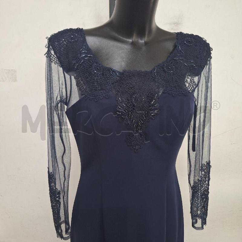 VESTITO DONNA IMPERO BLU MANICHE VELO | Mercatino dell'Usato Ottaviano 2