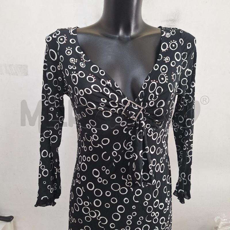 VESTITO DONNA INTRIGO NERO LUNGO BOLLE | Mercatino dell'Usato Ottaviano 2
