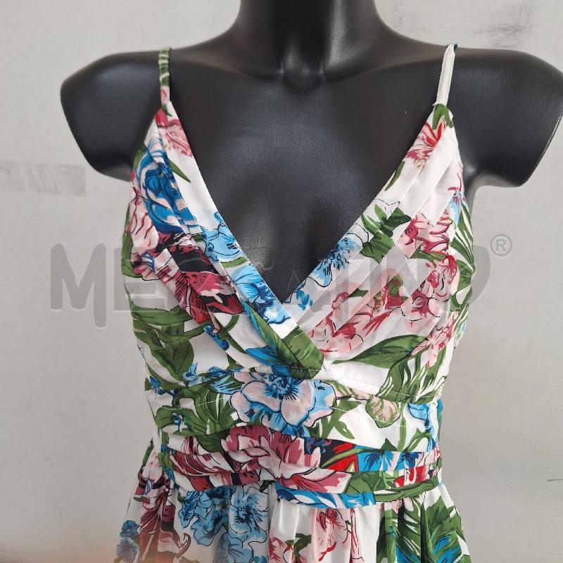 VESTITO DONNA ISKA BIANCO FIORI LUNGO | Mercatino dell'Usato Ottaviano 2