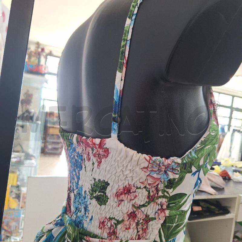 VESTITO DONNA ISKA BIANCO FIORI LUNGO | Mercatino dell'Usato Ottaviano 3