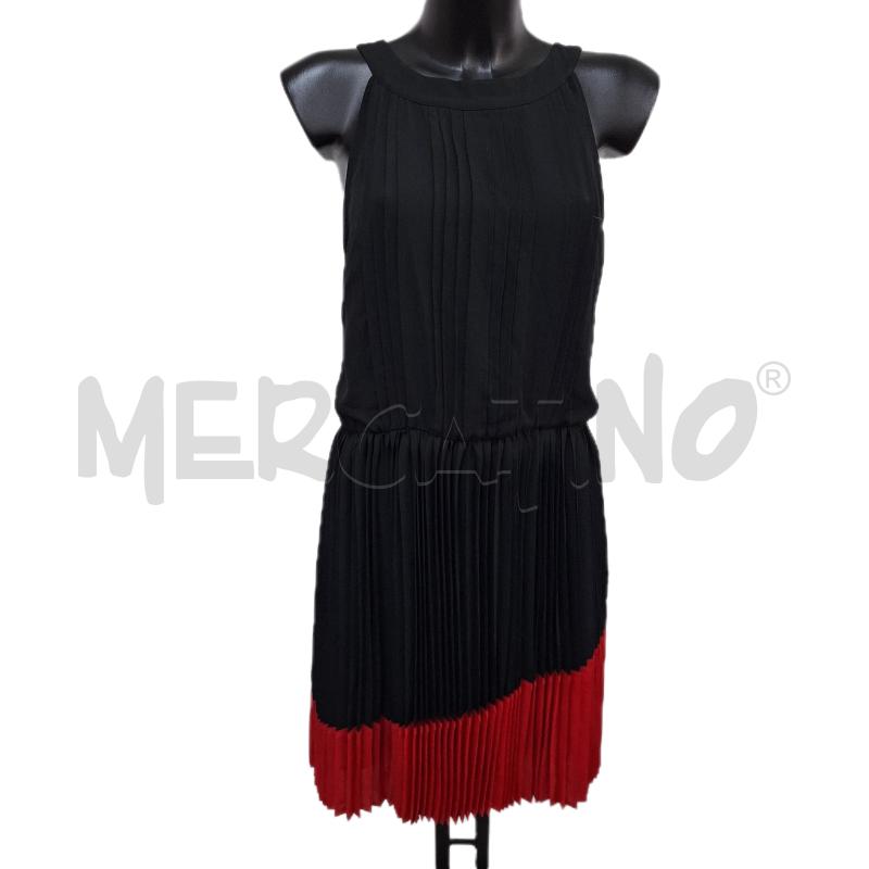 VESTITO DONNA KOCCA NERO PLISSÈ ROSSO NUOVO | Mercatino dell'Usato Ottaviano 1