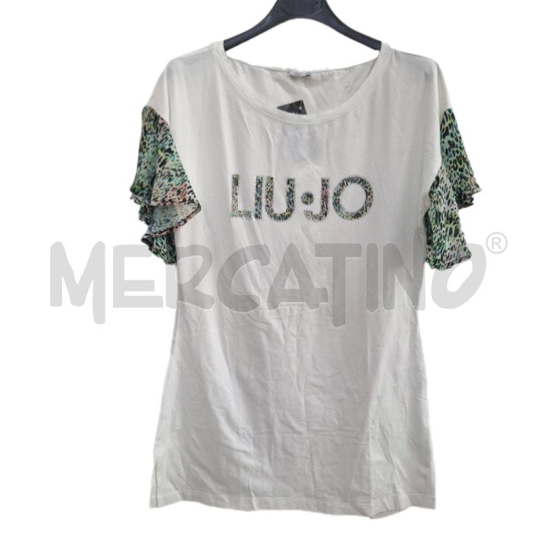 VESTITO DONNA LIU-JO MILANO BIANCO MANICHE VERDE | Mercatino dell'Usato Ottaviano 1